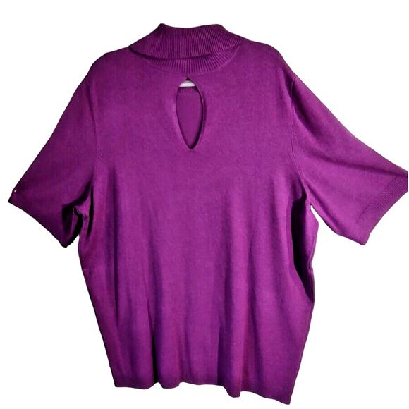 Lane Bryant Woman's NEW Purple Pullover Sweater Size 26/28 Turtle Neck Key hole - Picture 2 of 6